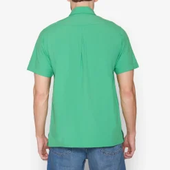Hot Signal Solid Seersucker Skjorte, , XL Bottle Green