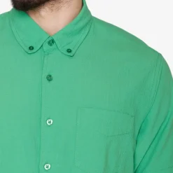 Hot Signal Solid Seersucker Skjorte, , XL Bottle Green