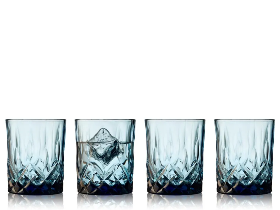 Clearance Lyngby Glas Sorrento 4-pak Whisky Glas, , 32 cl Blå
