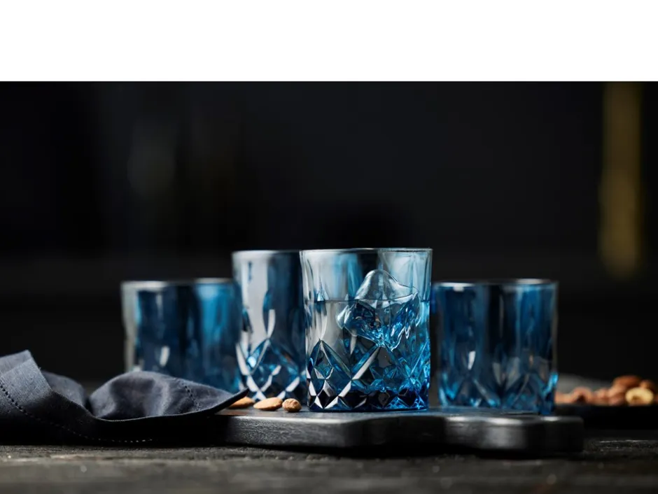 Clearance Lyngby Glas Sorrento 4-pak Whisky Glas, , 32 cl Blå