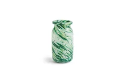 Hot HAY Splash Roll Neck Vase, Green Swirl