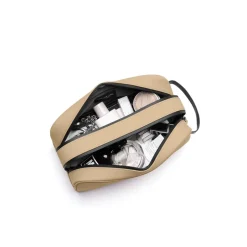 Outlet Gaston Luga Spläsh Toiletry Double Zipped Toilettaske, Latte