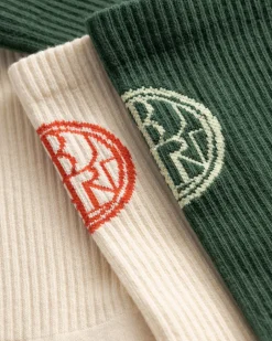 Discount Woodbird Stamp 2-pak Tennissokker, , One Size Pine Green/ Off White