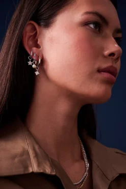 Online Sif Jakobs Jewellery Stella Ørerings Vedhæng, Sølv/Hvid