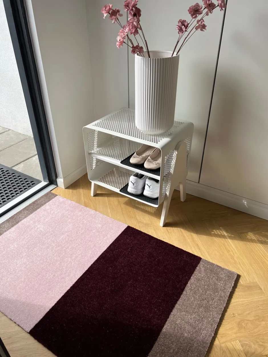 Discount Tica Copenhagen Stripe Horisontal Gulvtæppe, , 67x120 cm Bordeaux/Rose/Sand