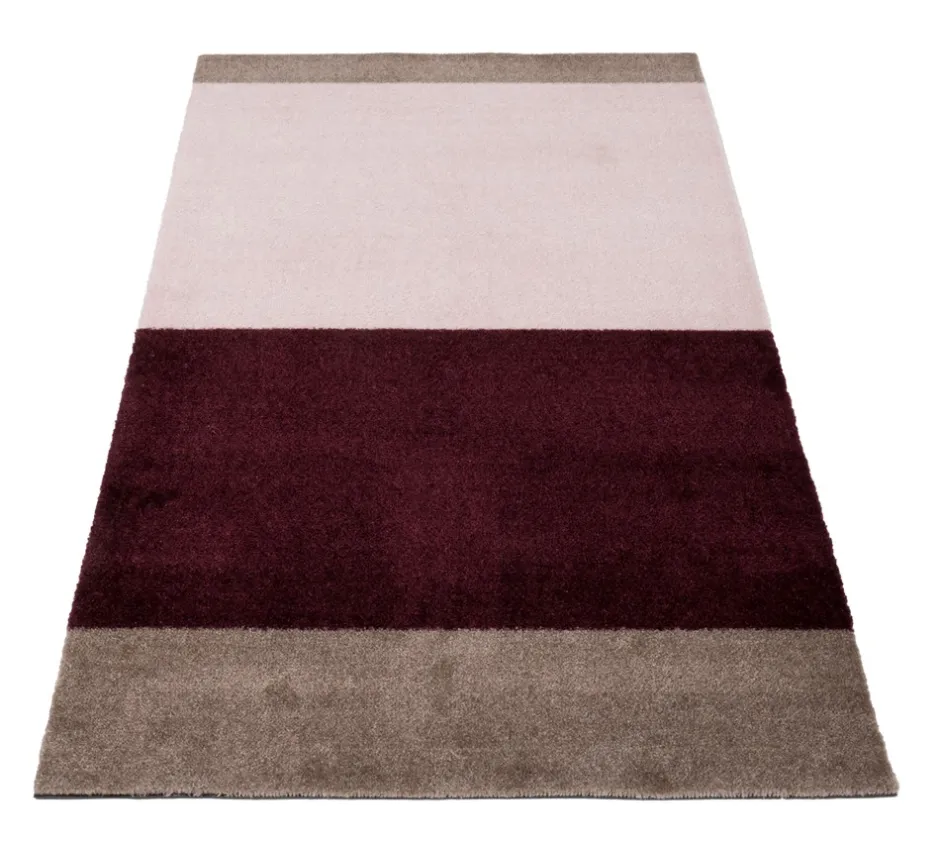 Discount Tica Copenhagen Stripe Horisontal Gulvtæppe, , 67x120 cm Bordeaux/Rose/Sand