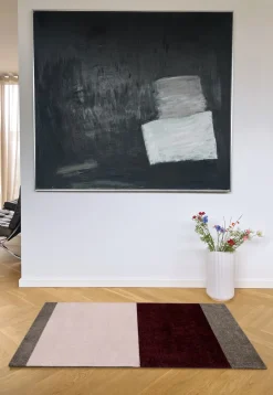 Discount Tica Copenhagen Stripe Horisontal Gulvtæppe, , 67x120 cm Bordeaux/Rose/Sand