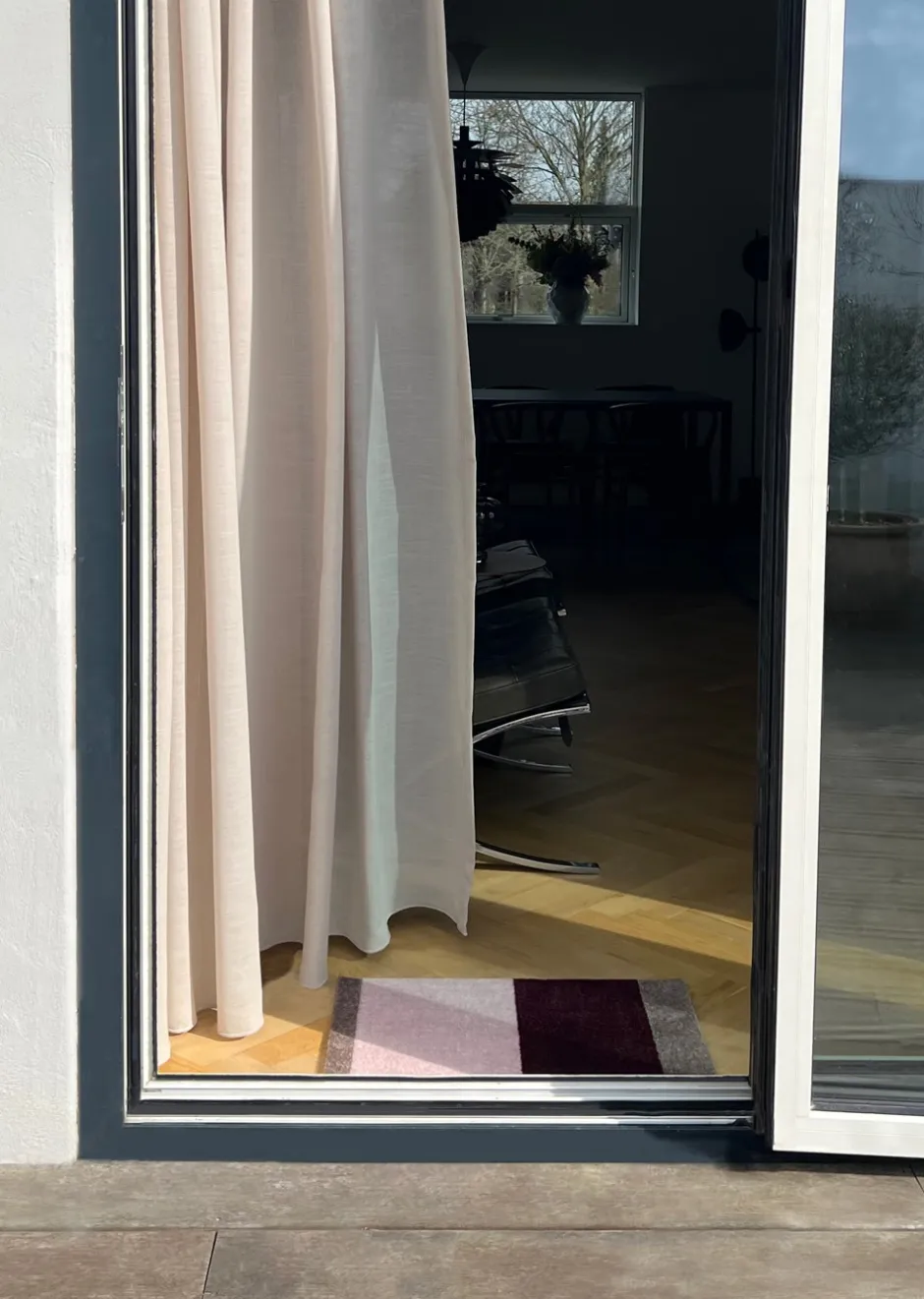Clearance Tica Copenhagen Stripe Horisontal Gulvtæppe, , 40x60 cm Bordeaux/Rose/Sand