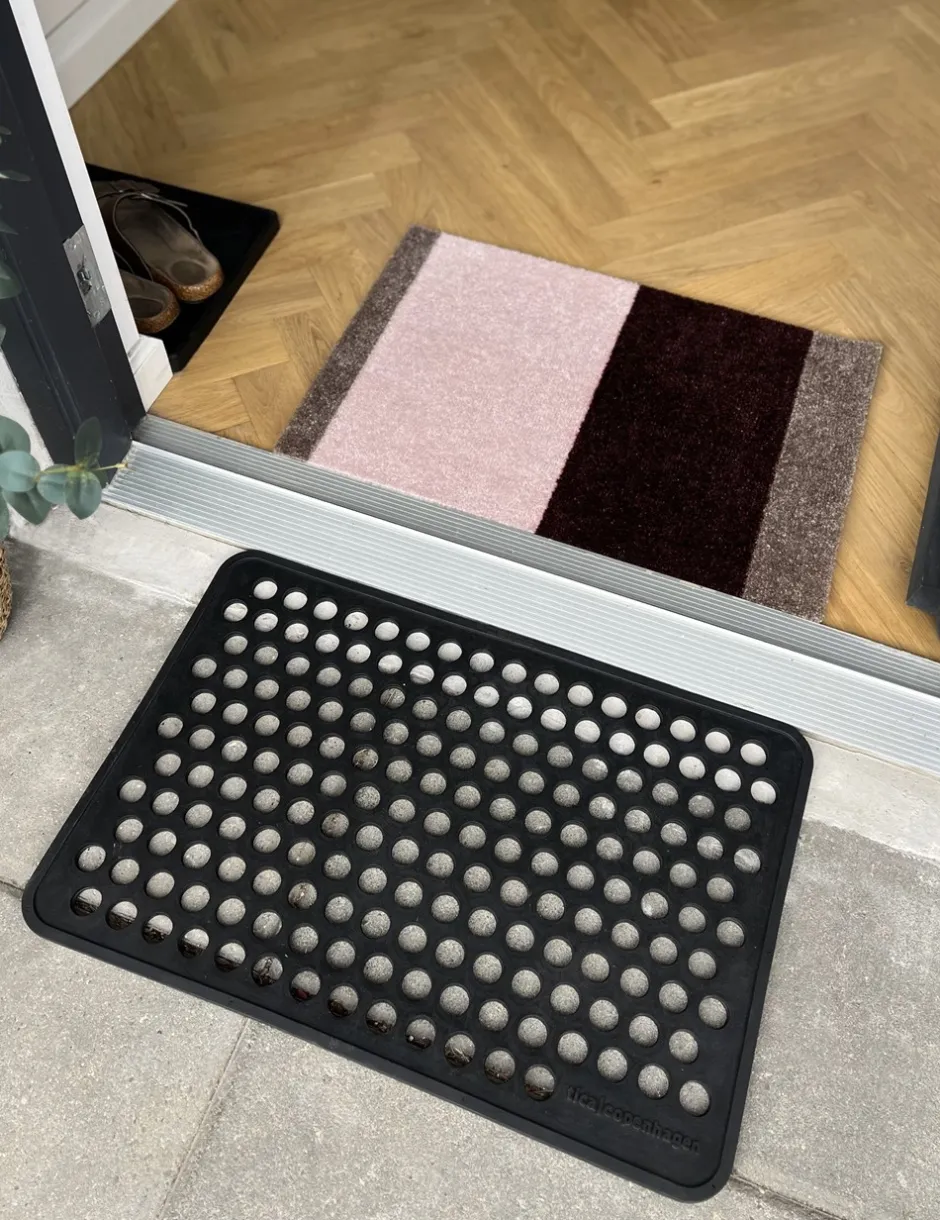 Clearance Tica Copenhagen Stripe Horisontal Gulvtæppe, , 40x60 cm Bordeaux/Rose/Sand
