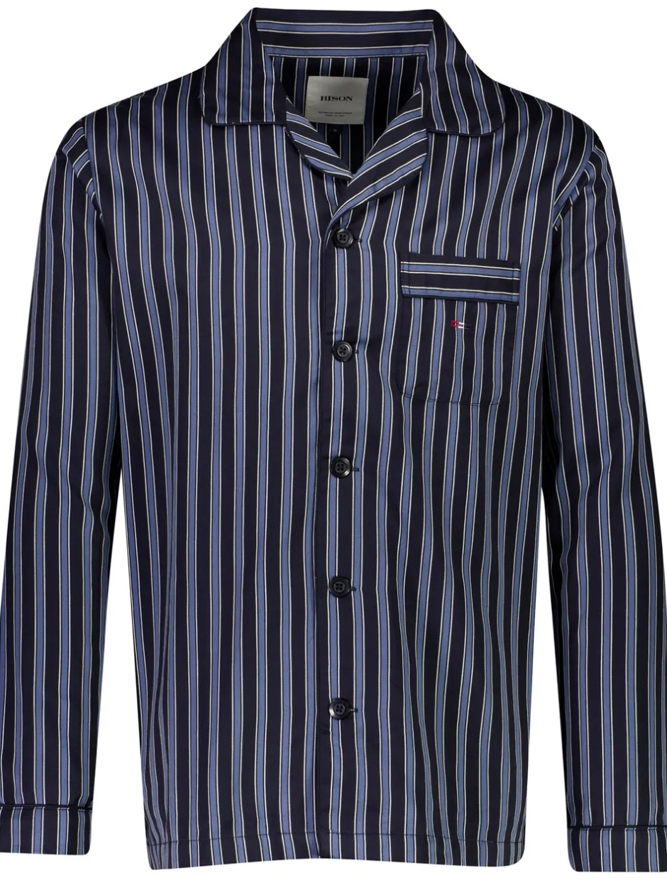 Bison Striped Satin Pyjamas, , XXL* Nattøj