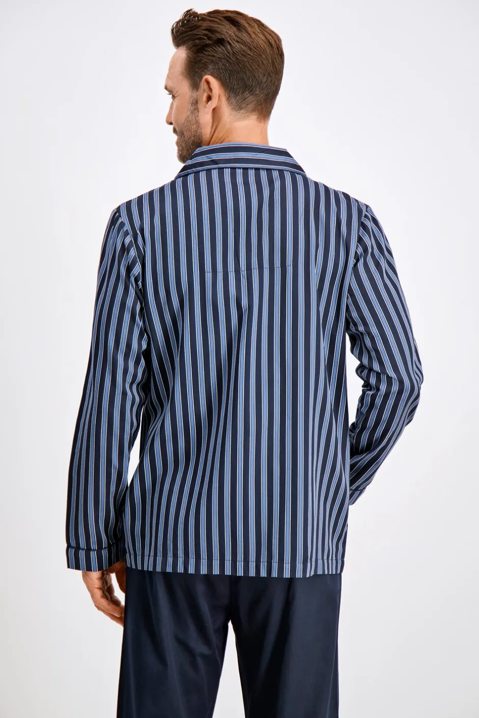 Bison Striped Satin Pyjamas, , XXL* Nattøj