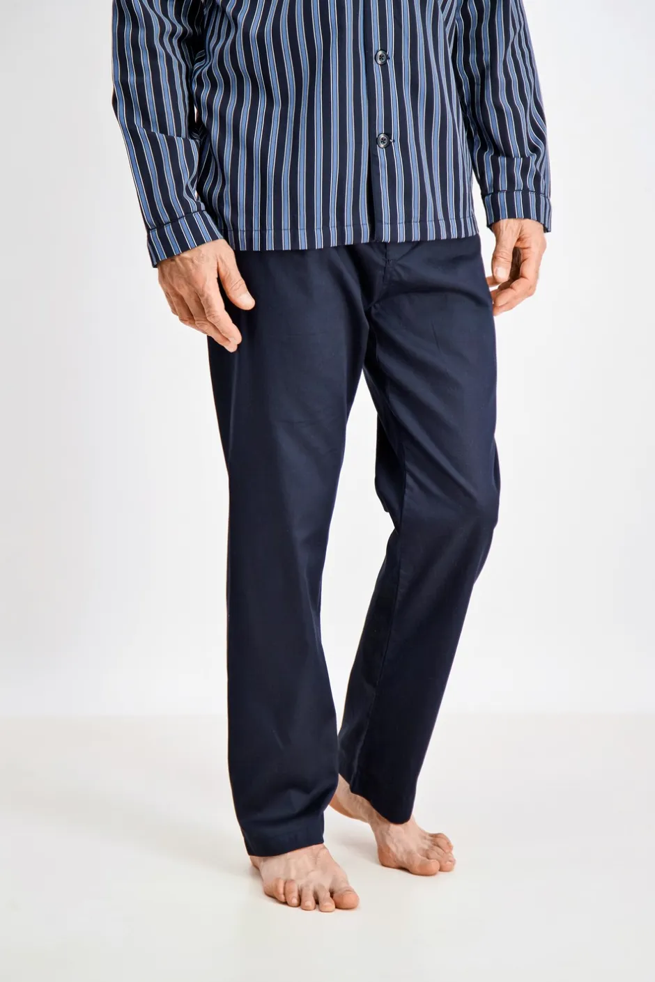 Bison Striped Satin Pyjamas, , XXL* Nattøj