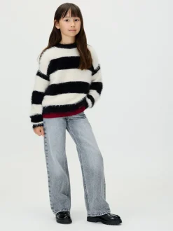 Calvin Klein Striped Striktrøje, , 152 cm*Børn Strik & Sweatshirts