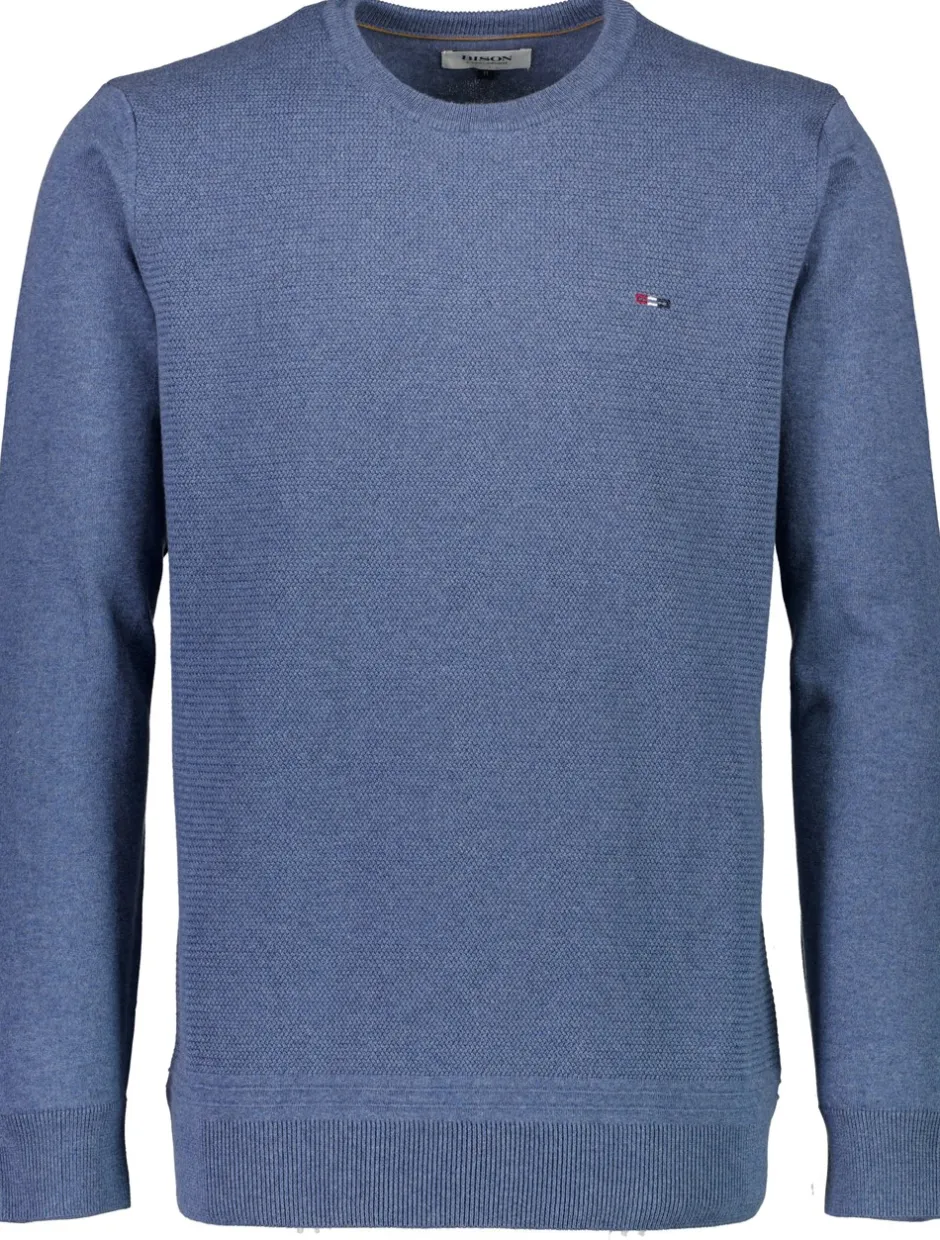 Bison Structured O-Neck Striktrøje, , 3XL* Strik