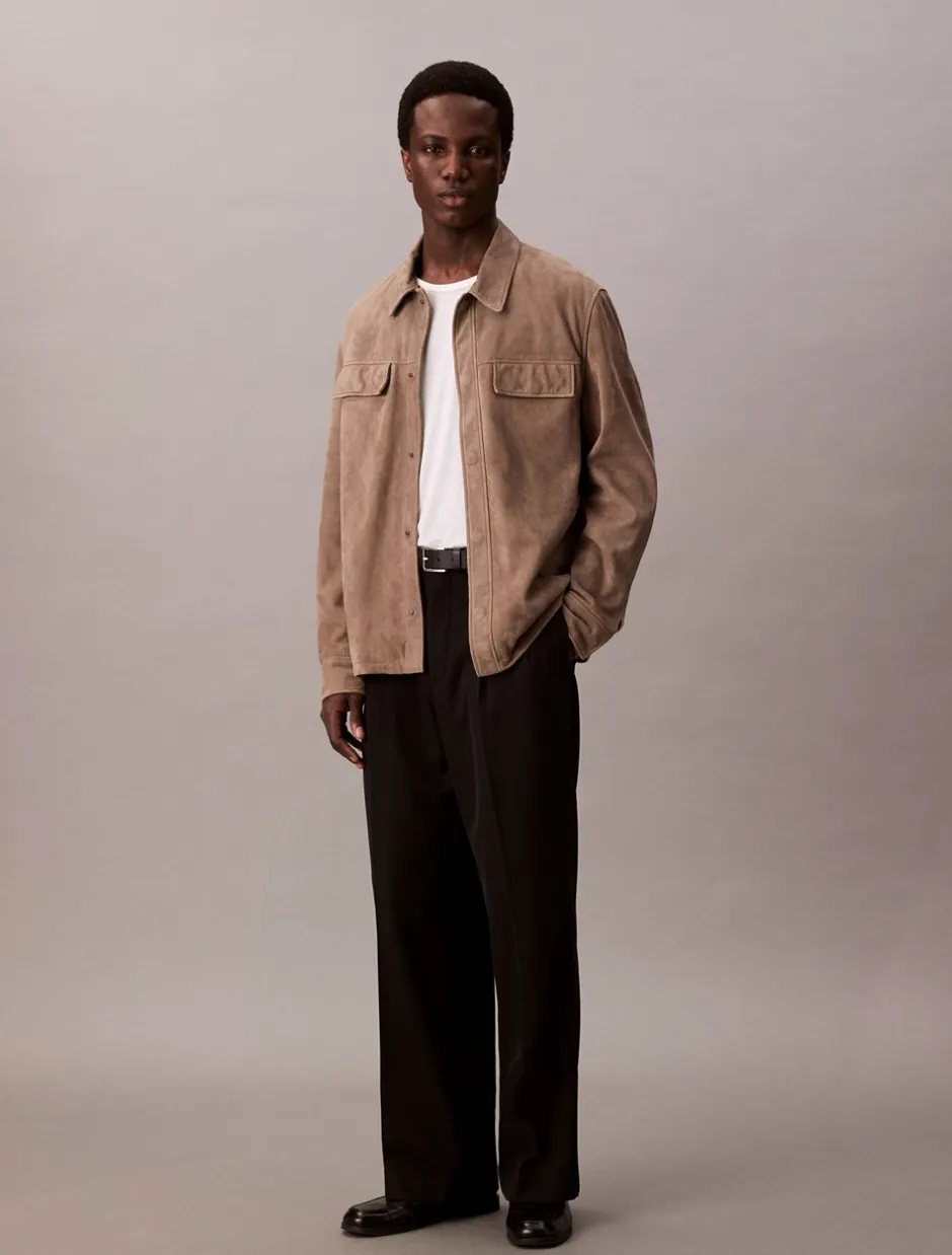 Calvin Klein Suede Overshirt, , L* Overshirts