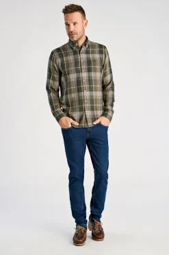 Outlet Bison Super Soft Check Skjorte, , XXL Army