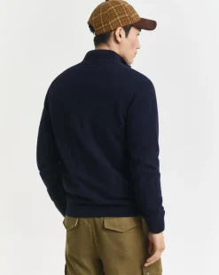 Discount GANT Superfine Lambswool Half Zip Striktrøje, , XL Marine