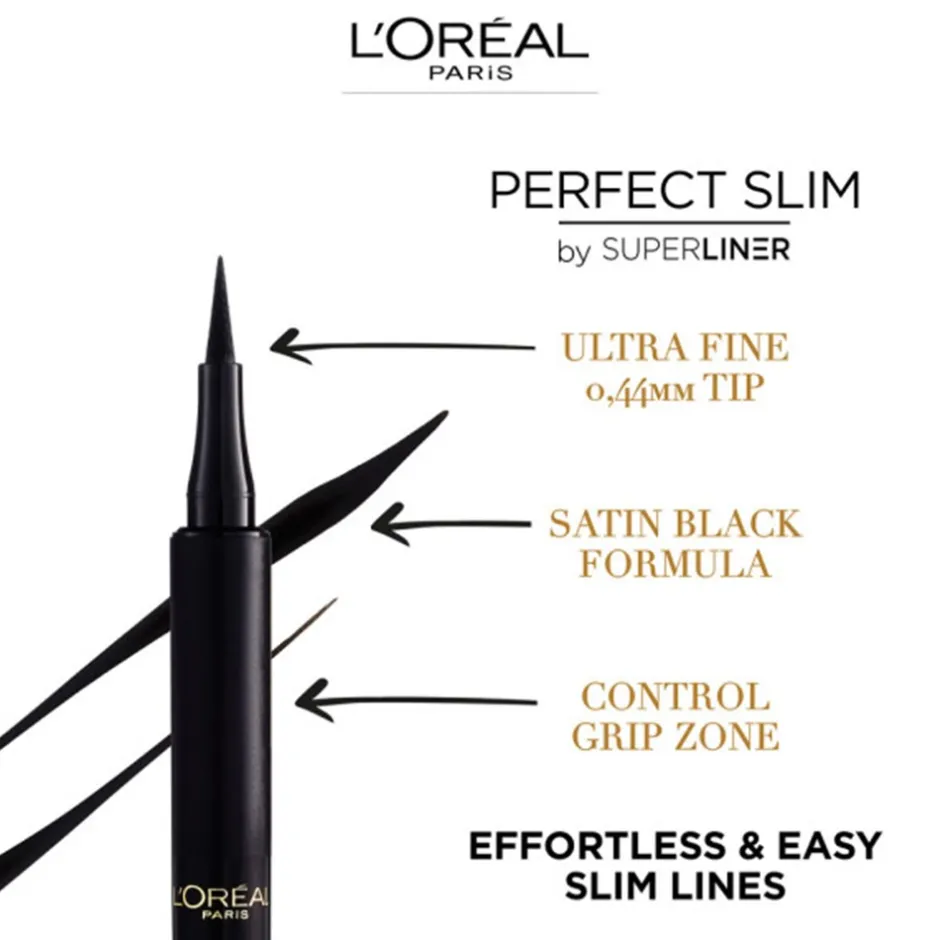 Best L'Oreal Paris Superliner Perfect Slim Eyeliner, Sort