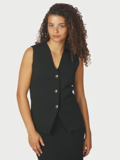 Best Neo Noir Sway Smooth Knit Vest, , 38 Black