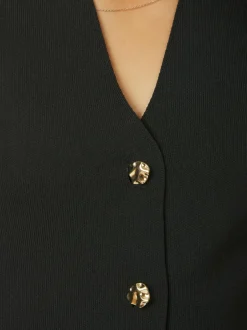 Best Neo Noir Sway Smooth Knit Vest, , 38 Black