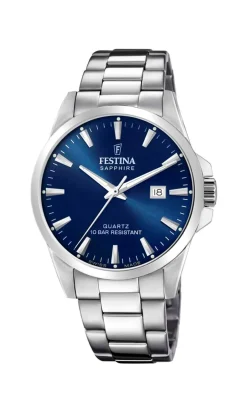Outlet Festina Swiss Made 20024 Herreur, , 41 mm Stål/Blå