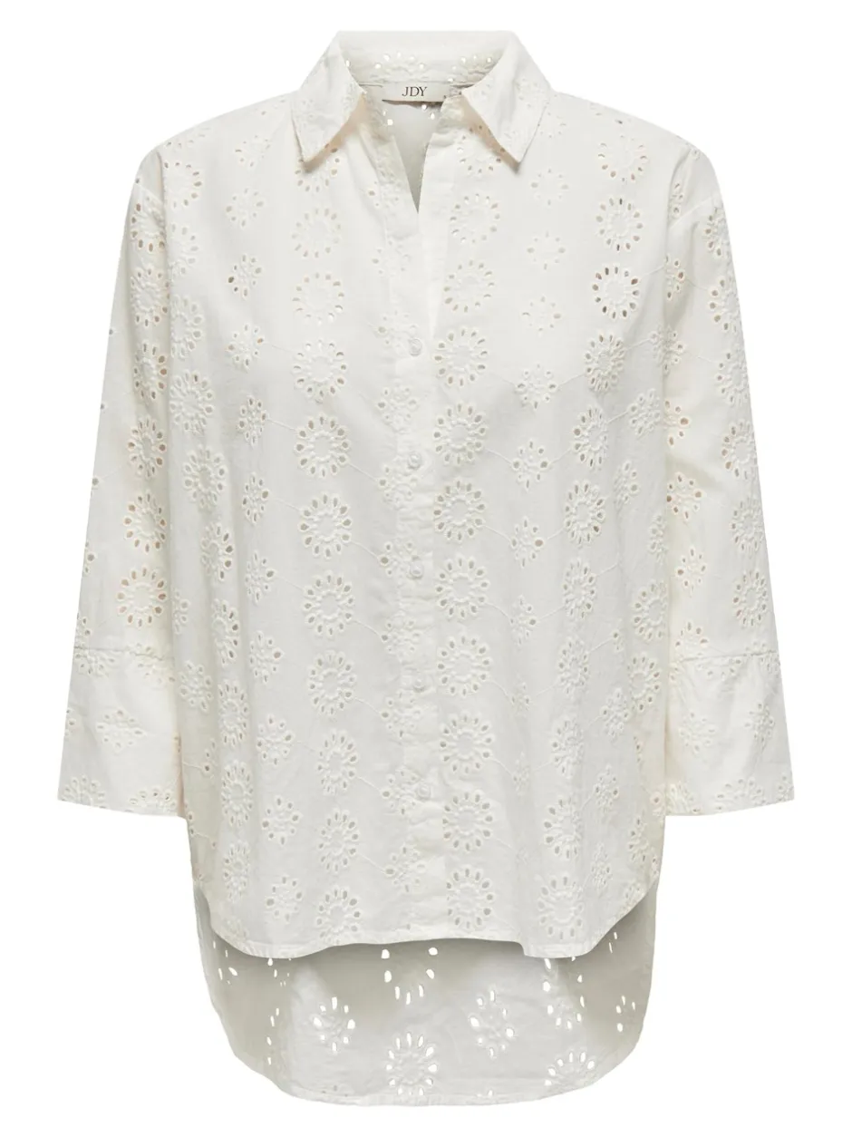 New JDY Tallie Skjorte, , L Cloud Dancer/Broderie Anglaise