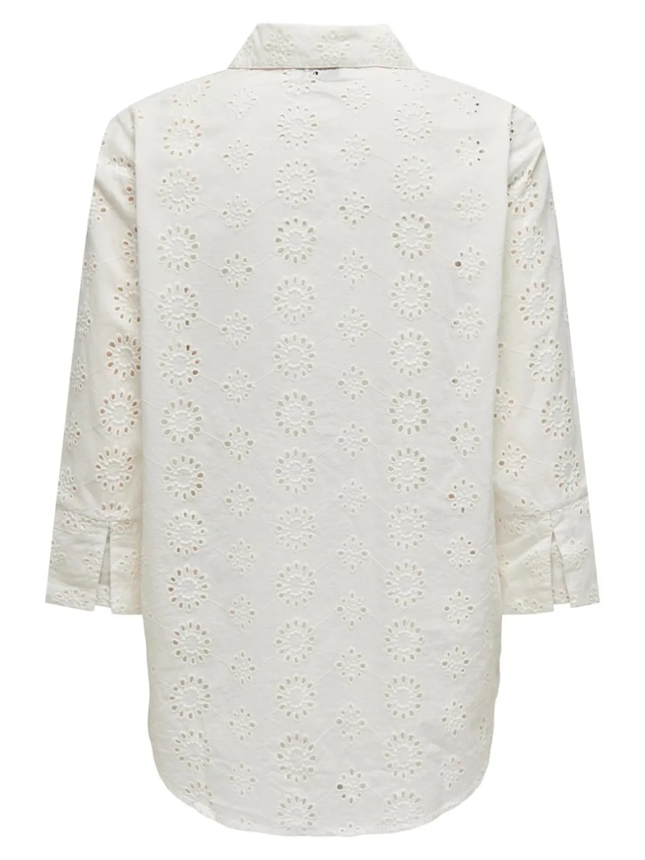 New JDY Tallie Skjorte, , L Cloud Dancer/Broderie Anglaise