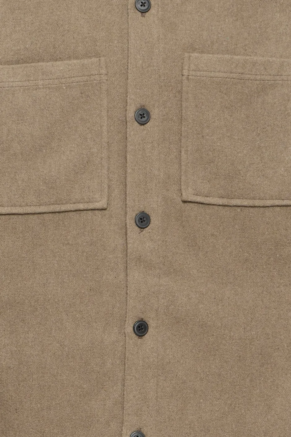 Clearance Solid Tam Overskjorte, , L Bungee Cord Melange