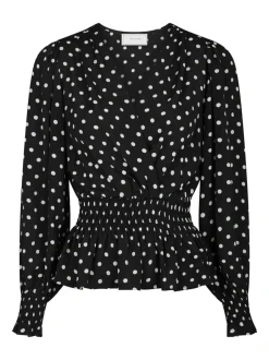 Best Neo Noir Tamona Crepe Dot Bluse, , 36 Black