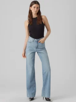 Best Vero Moda Tessa Højtaljede Jeans, , W32/L34 Light Blue Denim