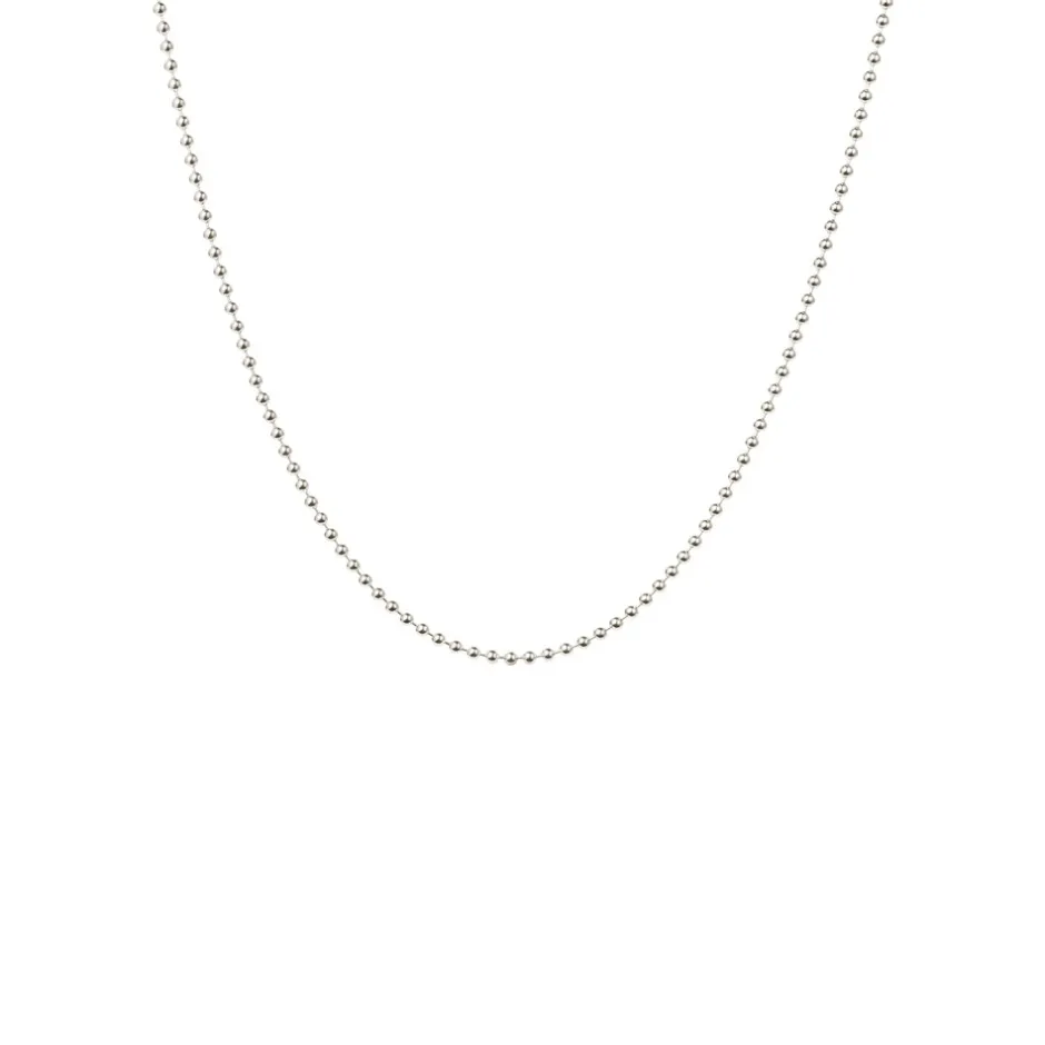 Sale Camille Brinch Textured Dots Halskæde, , 45 cm Silver