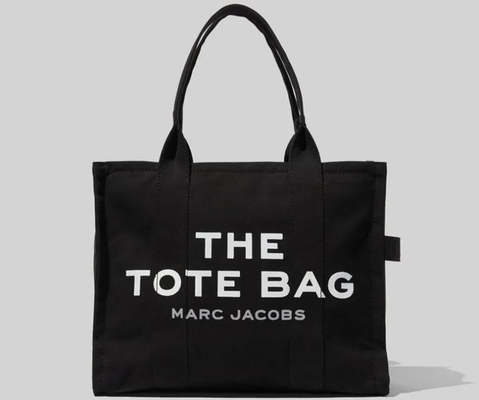 Discount Marc Jacobs The Canvas Large Tote Taske, Black Sort