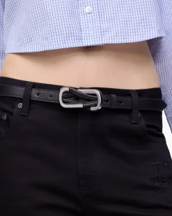 Outlet Marc Jacobs The Dual Bælte, , S/M Black/Silver