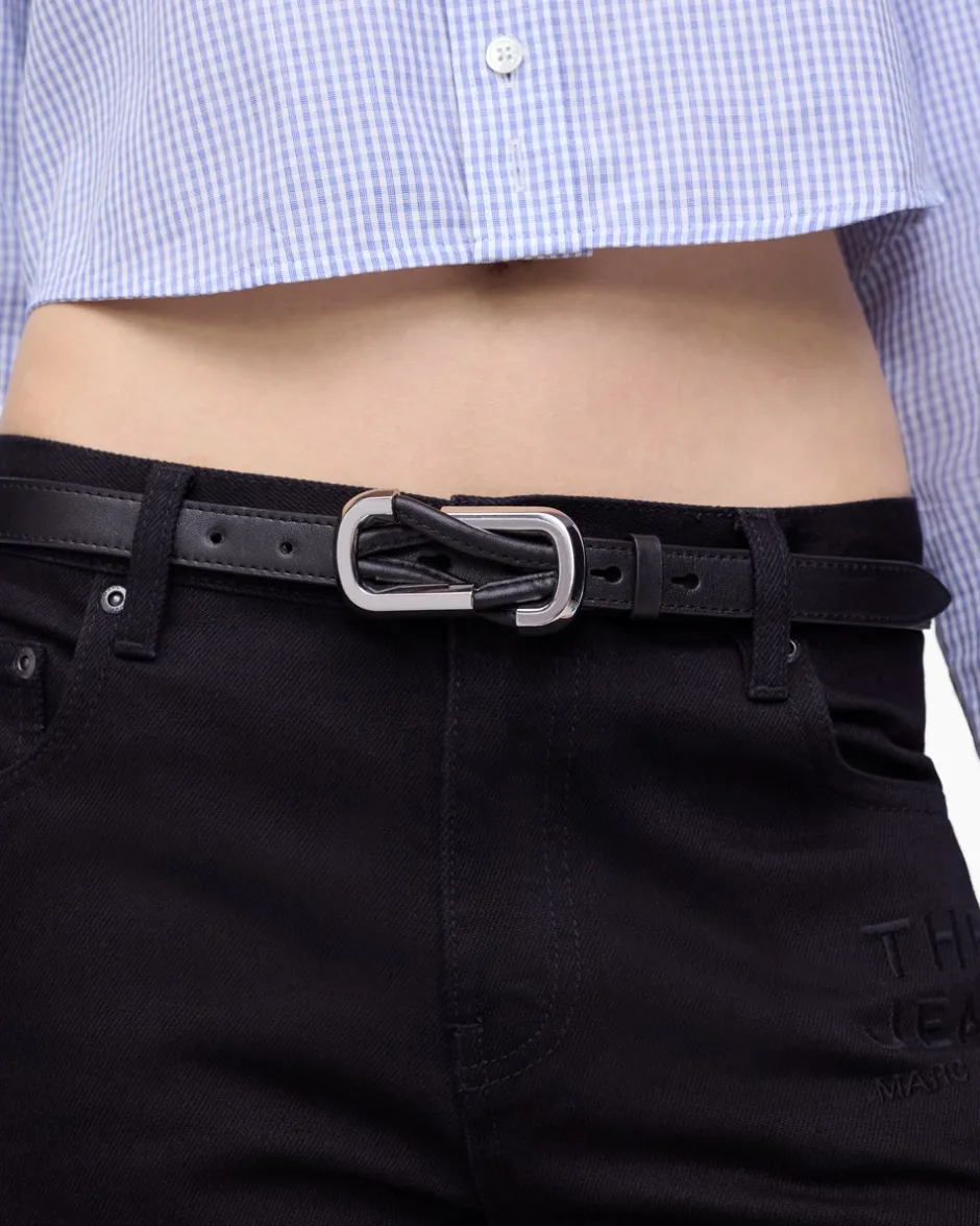 Outlet Marc Jacobs The Dual Bælte, , S/M Black/Silver