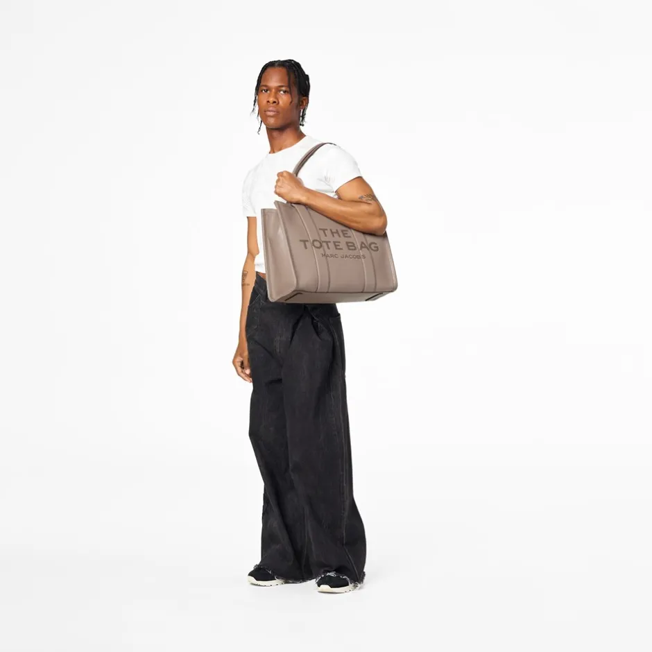 Online Marc Jacobs The Leather Large Tote Bag, Cement