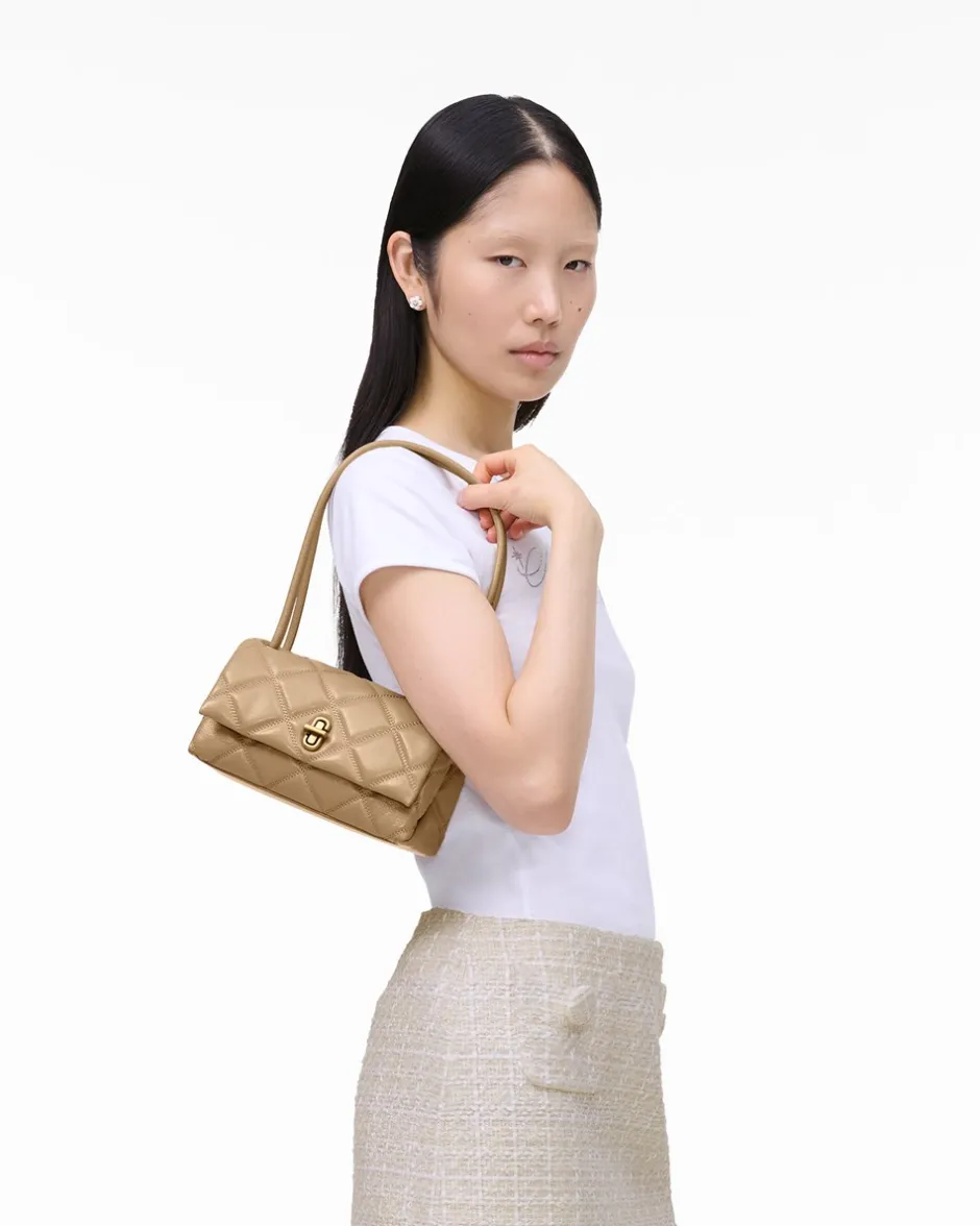 Discount Marc Jacobs The Quilted Mini Dual Skuldertaske, Camel