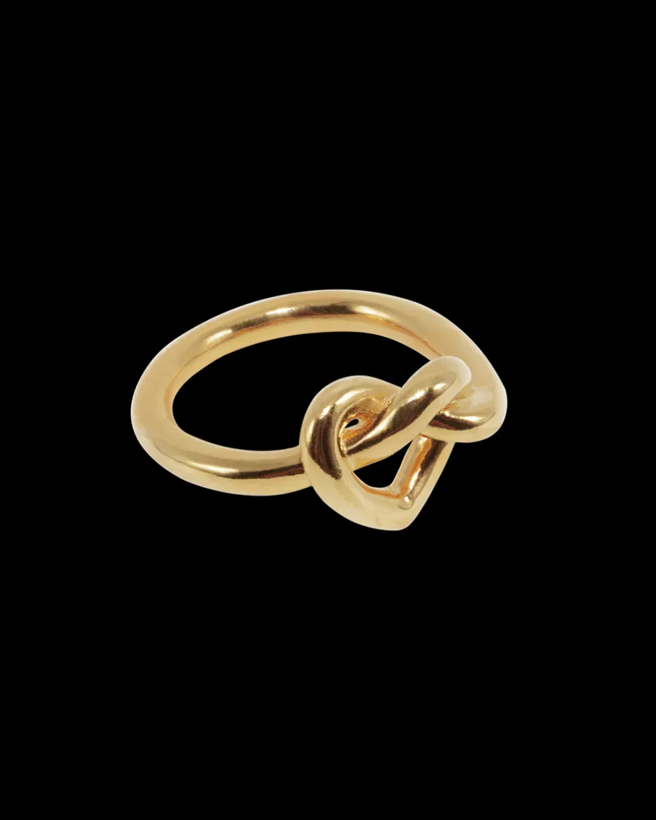 New Jane Kønig Tied Heart Ring, , 56 Gold Plated
