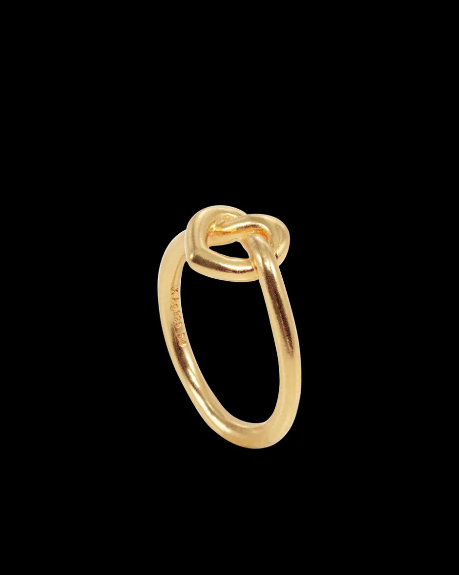 New Jane Kønig Tied Heart Ring, , 56 Gold Plated