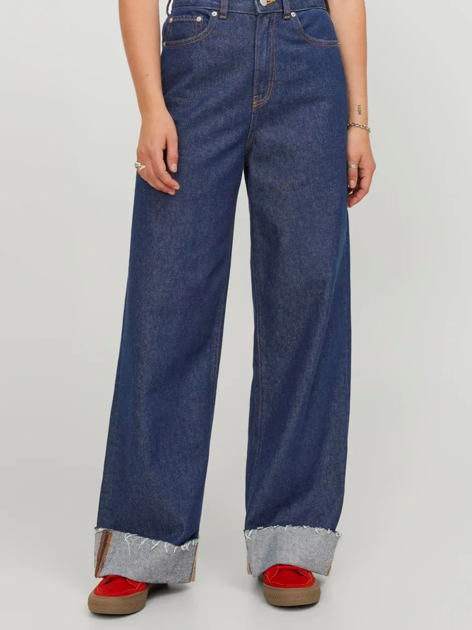 Outlet JJXX Tokyo Wide Fold Jeans, , W26/L30 Dark Blue Denim