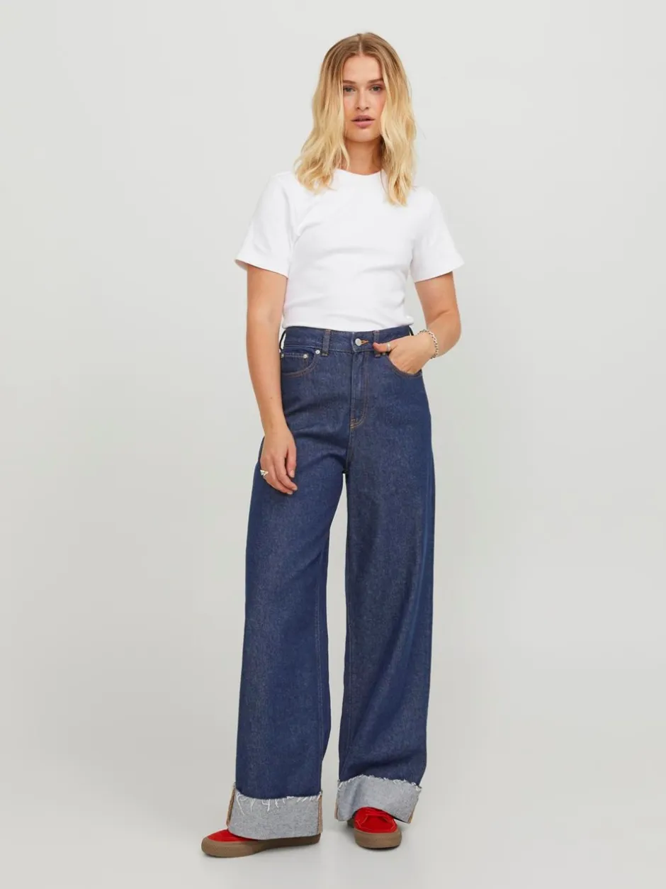 Outlet JJXX Tokyo Wide Fold Jeans, , W26/L30 Dark Blue Denim