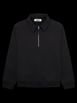 New Woodbird Tom Zip Polo Sweatshirt, , S Black