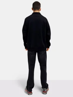 New Woodbird Tom Zip Polo Sweatshirt, , S Black