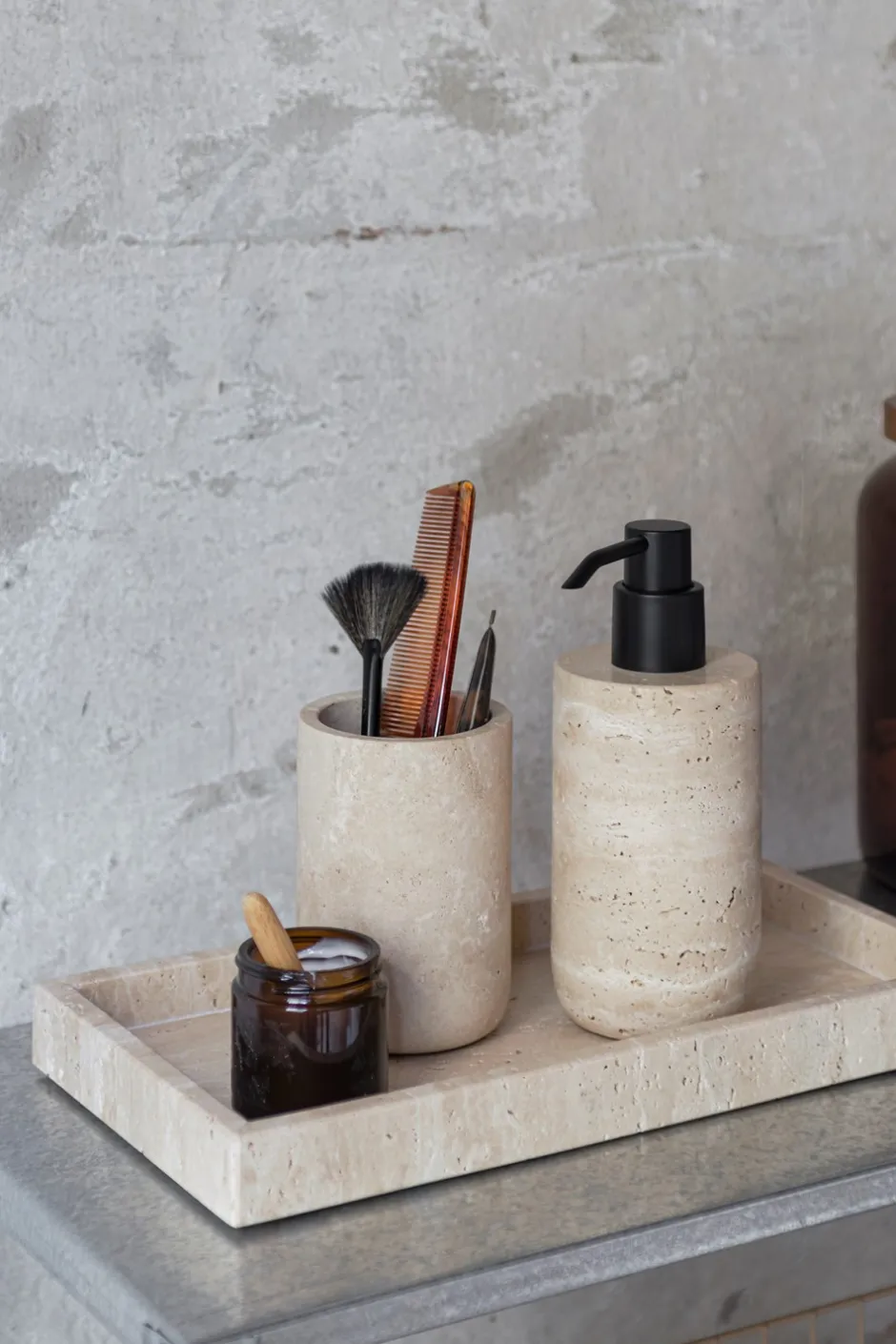 Best Mette Ditmer Travertine Tandbørsteholder, Linen