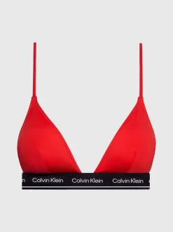 Calvin Klein Triangle Bikinitop, , L Cajun Red