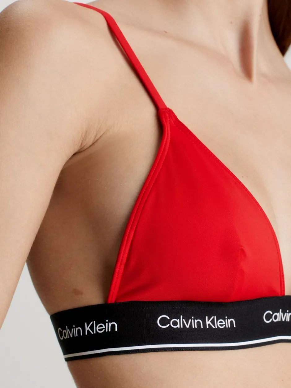 Calvin Klein Triangle Bikinitop, , L Cajun Red