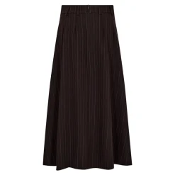 Online Co'Couture TrinnyCC Pleat Stripe Nederdel, , M Dark Brown