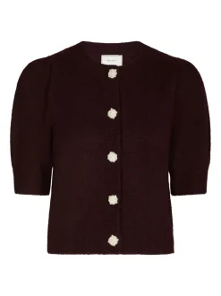 Neo Noir Trudy Deco Knit Cardigan, , 40 Wine