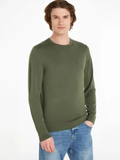 Calvin Klein Uld Striktrøje, , XXL Thyme