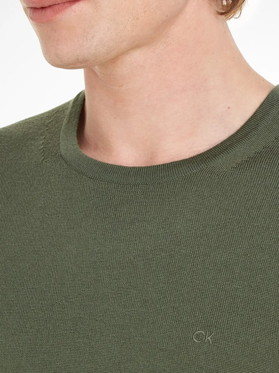 Calvin Klein Uld Striktrøje, , XXL Thyme