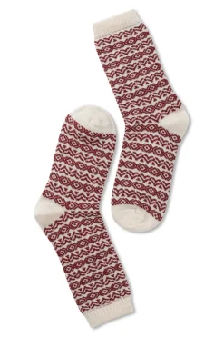 Discount Note by Syversen Uld Strømper, Offwhite/Burgundy